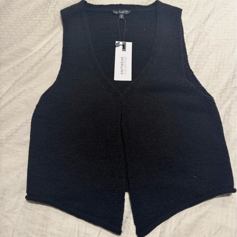 Dynamite Black Textured Knit Top